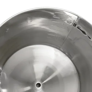 Indvendig side af 62 liters gæringstank med volumenindikator i rustfrit stål 