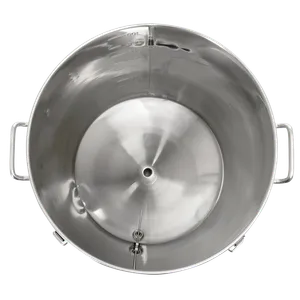 Inde i gærtanken 62L, tydelige volumenmarkeringer for nøjagtig gæring og påfyldning