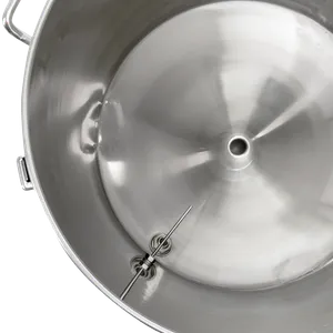 Indvendig side af 62 liters gæringstank med termometer til nøjagtig måling