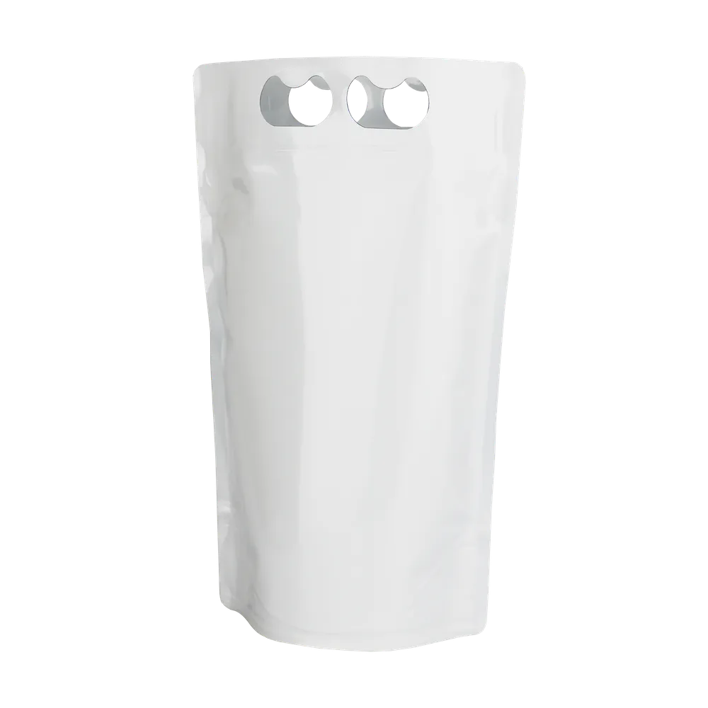 Hvid ståtaske med håndtag og set bagfra