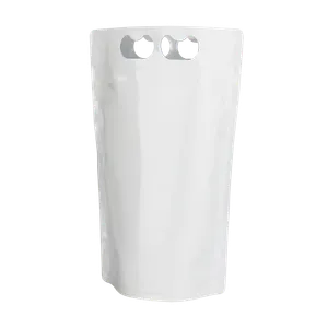 Hvid ståtaske med håndtag og set bagfra