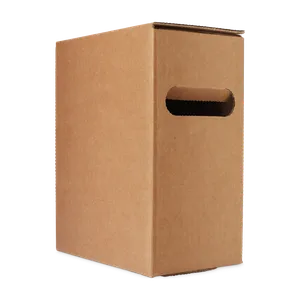Bag-in-box laatikko 3 litraa integroidulla kahvalla ruskeaa pahvia