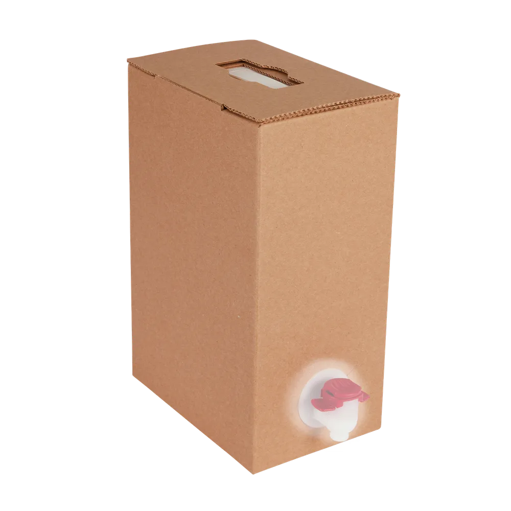 Pose i kassekarton med papirhåndtag i forsænket position