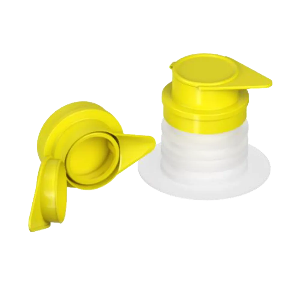 Gult lokk med helletut til stående pose eller bag-in-box-pose