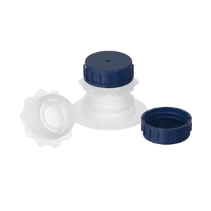 Blå skrukork som kan brukes på BIB-pose