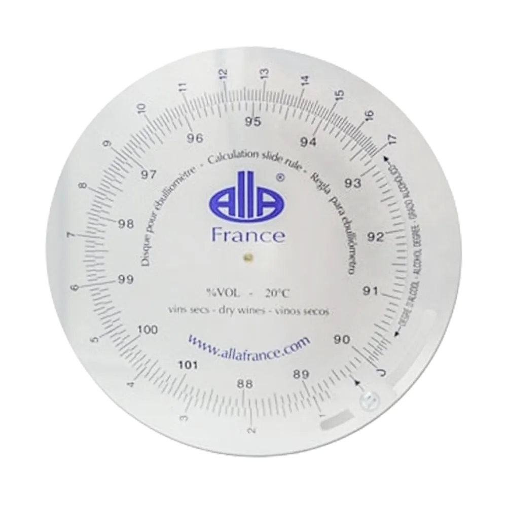 Måleskive til beregning af alkoholindhold