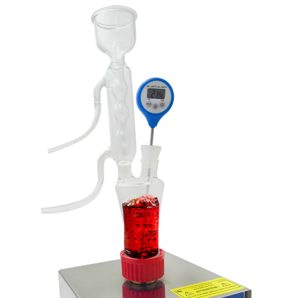 I glasröret som tillhör ebulliometern sitter en digital temperaturgivare