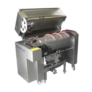 Maskinen har en åpningsbar topp som gir enkel tilgang til den innvendige sylinderen