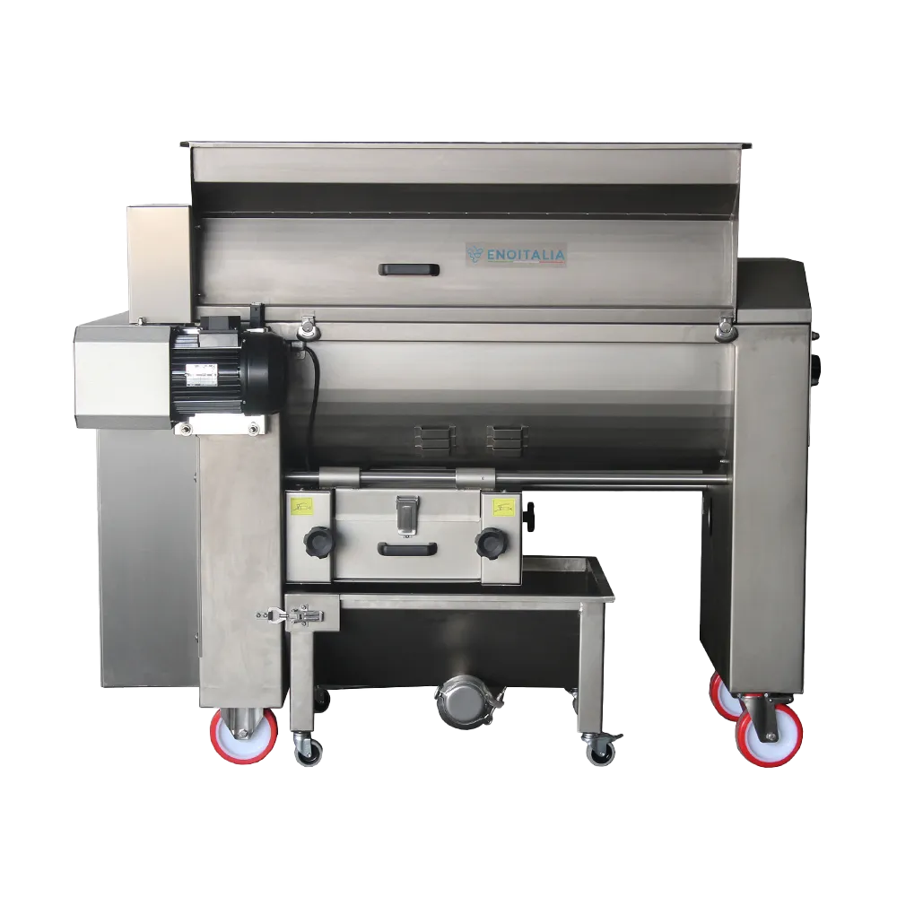 Maskine i rustfrit stål til forarbejdning af druer, der skal presses til vin