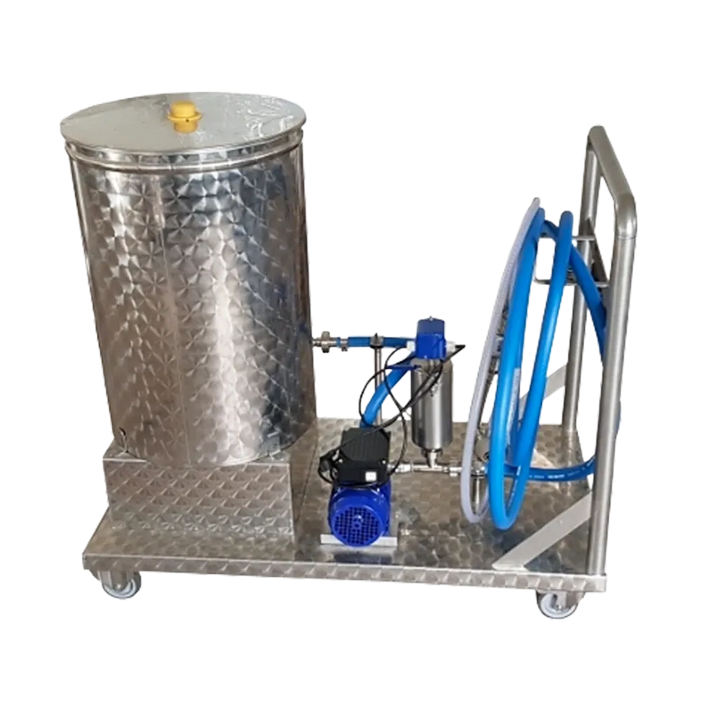 Mobil installation til fyldning af tanke med vin, juice eller cider