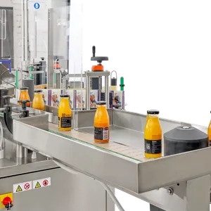 Integrert oppsamlingsbord ved enden av etiketteringslinjen