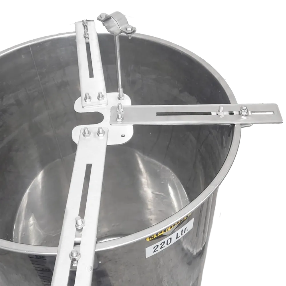 Hållare för 220L-påsar i rostfritt stål med anpassningsbara armar