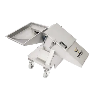 Bær- og fruktknuser i rustfritt stål med innmatingsbeholder i rustfritt stål