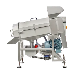 Urskæremaskine DESTONE af rustfrit stål, der står på fire drejelige hjul