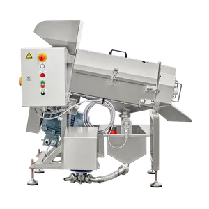 Avanceret maskine til udkerning af forskellige frugter, fremstillet af rustfrit stål, set fra siden