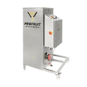 Pastöreringsmaskin i rostfritt stål med elskåp och säkerhetsbrytare på sidan