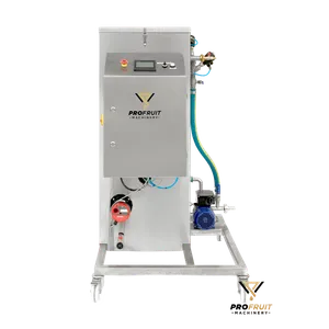 Pastöreringsmaskin på ställning  i rostfritt stål med svängbara hjul