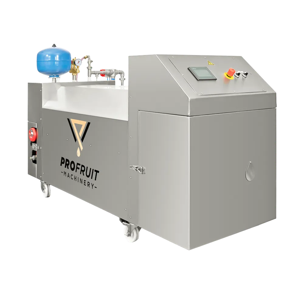 Edistyksellinen ja kompakti ruostumattomasta teräksestä valmistettu HEAT 1000 -pastörointikone neljällä pyörällä, joka käyttää dieseliä tai kaasua