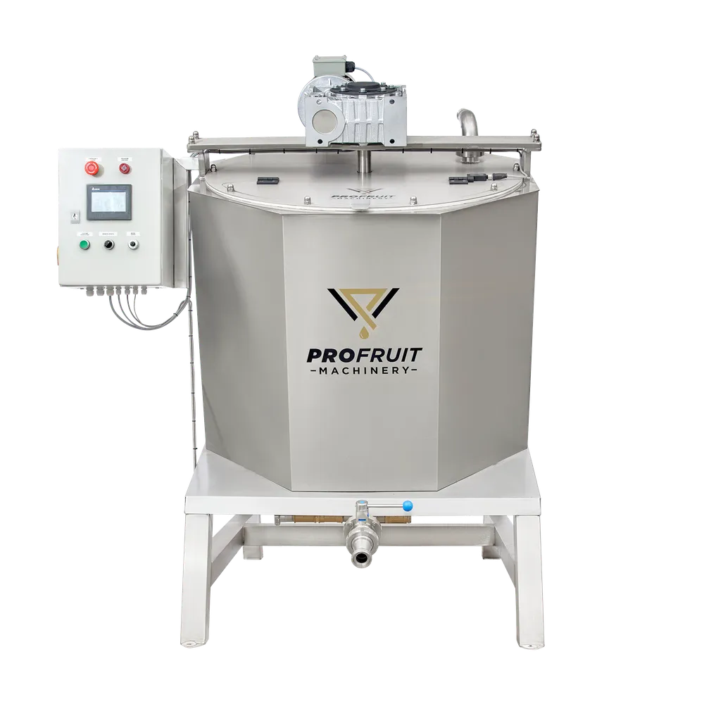 Marmeladekoker sett forfra, motor med girkasse plassert på toppen av maskinen