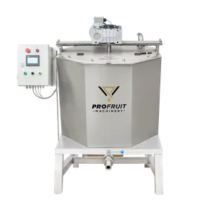 Marmeladekoker sett forfra, motor med girkasse plassert på toppen av maskinen