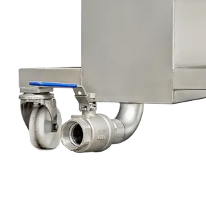 Ventiler i rustfrit stål er placeret i bunden af opsamlingsbeholderen