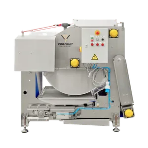 Beltepresse i rustfritt stål med kontrollpanel på siden