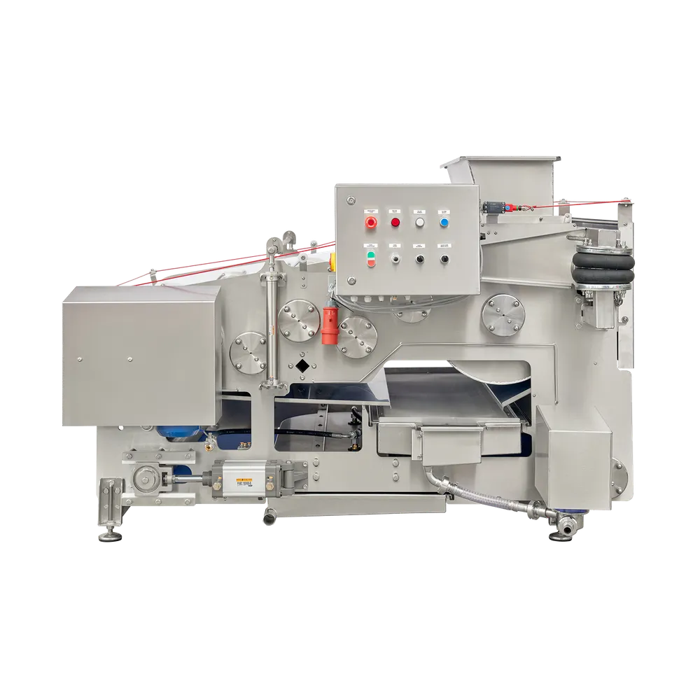 Edistyksellinen ja kompakti hihnapuristin, jota käytetään hedelmien puristamiseen hihnoille