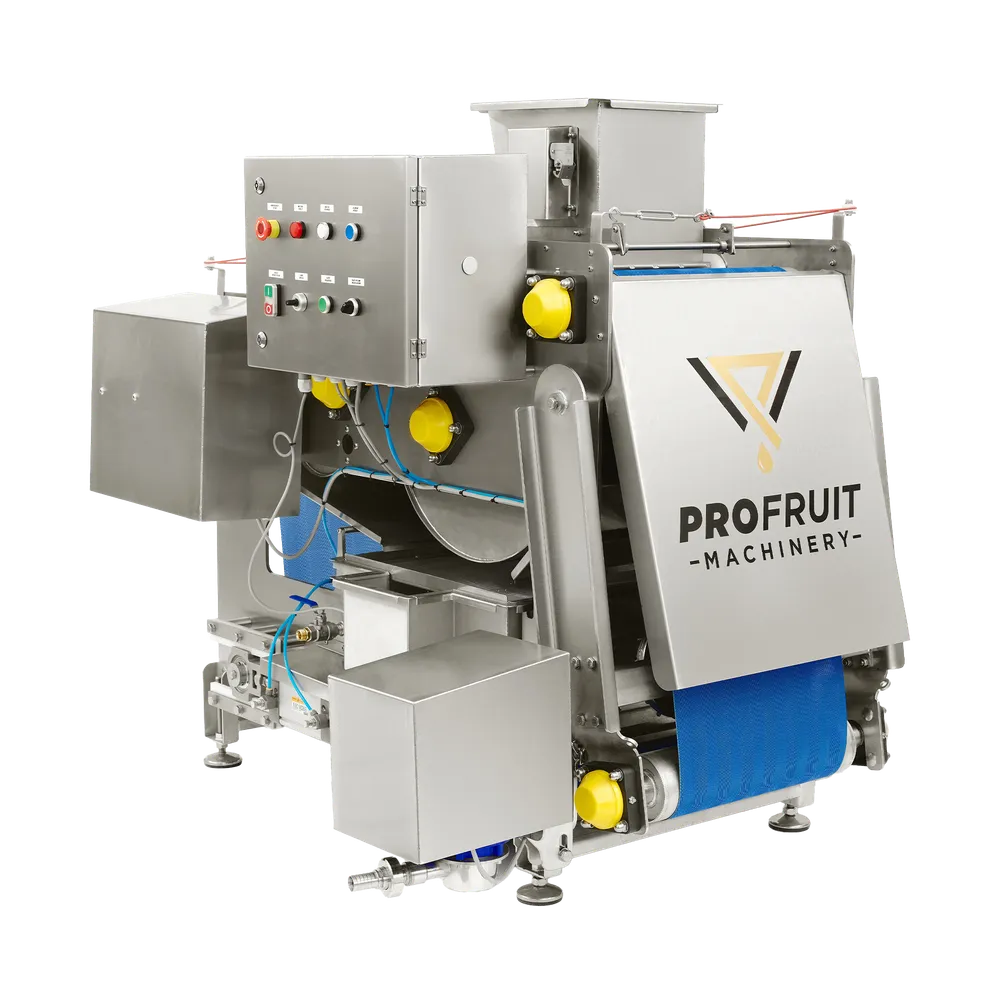 Avancerad maskin i rostfritt stål som används för att pressa frukt, bär och grönsaker