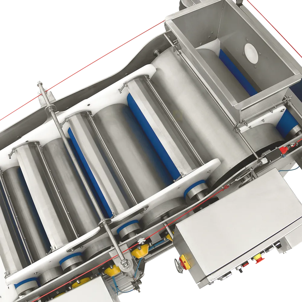 Översiktsbild matartratt i rostfritt stål