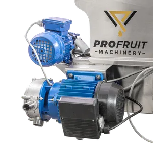 Blå motor till rotationsfilter i rostfritt stål