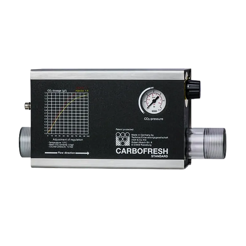 Carbofresh er et apparat for findosering av CO2 i hvitvin, rosévin eller andre lett kullsyreholdige drikker