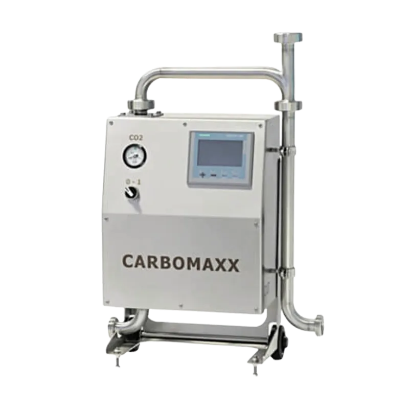 Avansert apparat for dosering av CO2 i vin, cider, øl eller andre drikkevarer. Laget av rustfritt stål