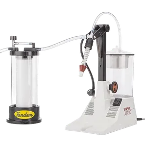 Vakuumfylleren koblet til en filterbeholder på sugeledningen