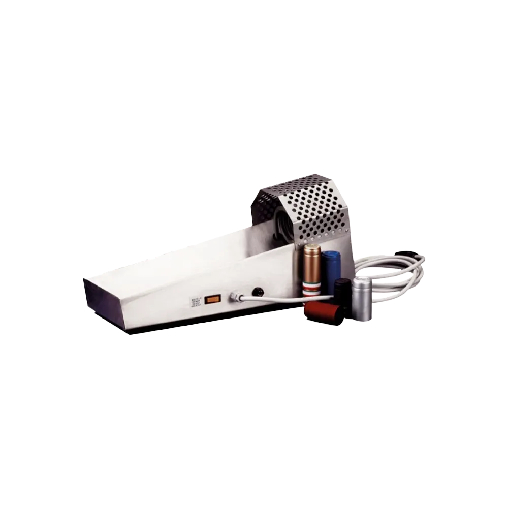 Krympmaskin bordsmodell utrustad med värmeskydd