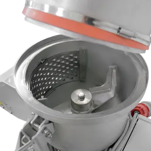 Nærbilde av knuseskive og justerbart knuseblad i Zottle fruktkvern MMS55