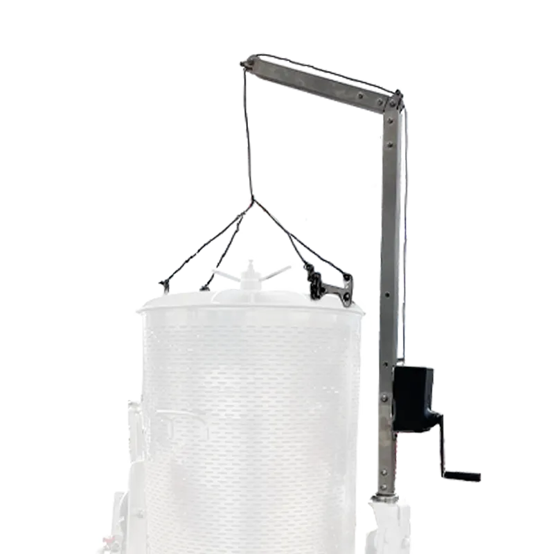 Vinsch monterad på en Lancman hydropress, hydropressen är vittonad