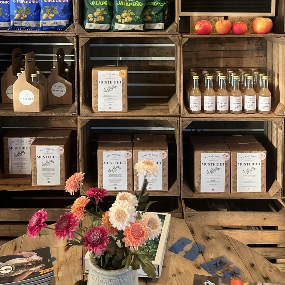 Håndværksfremstillet æblemost tappet på flaske og bag-in-box