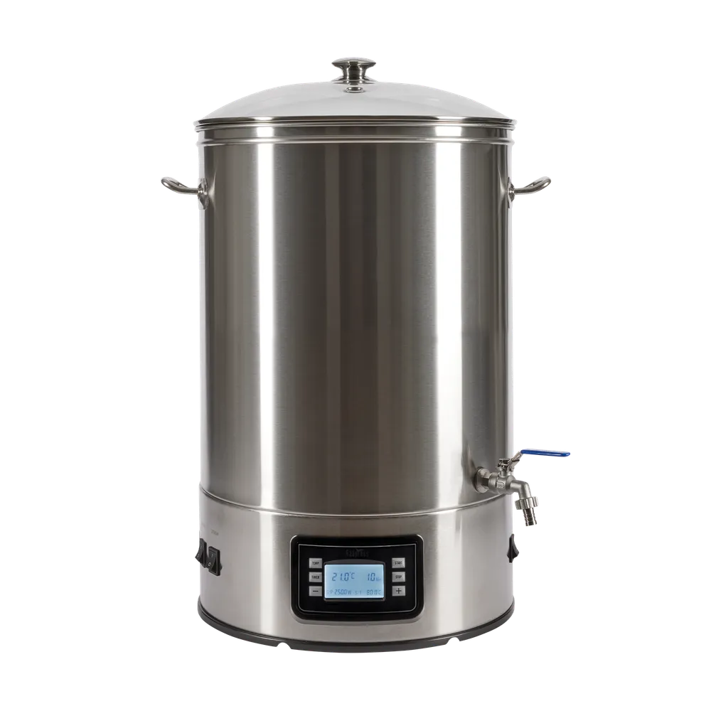 Rostfri gryta med inbyggt värmeelement och automatisk styrning som används för att pastörisera livsmedel