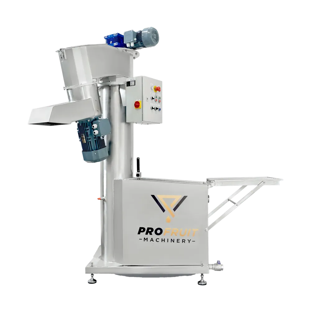 Vask, transportbånd og knuser i rustfritt stål med kraftig motor