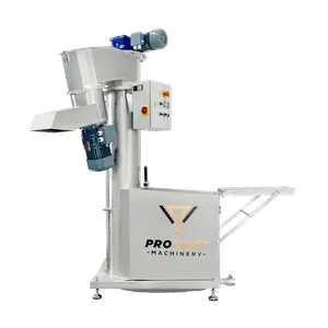 Vask, transportbånd og knuser i rustfritt stål med kraftig motor