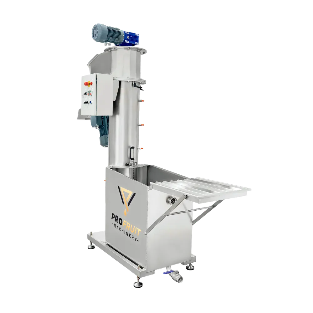 AUGERMILL, en kraftig knuser med vannbad i rustfritt stål for effektiv vask av frukt
