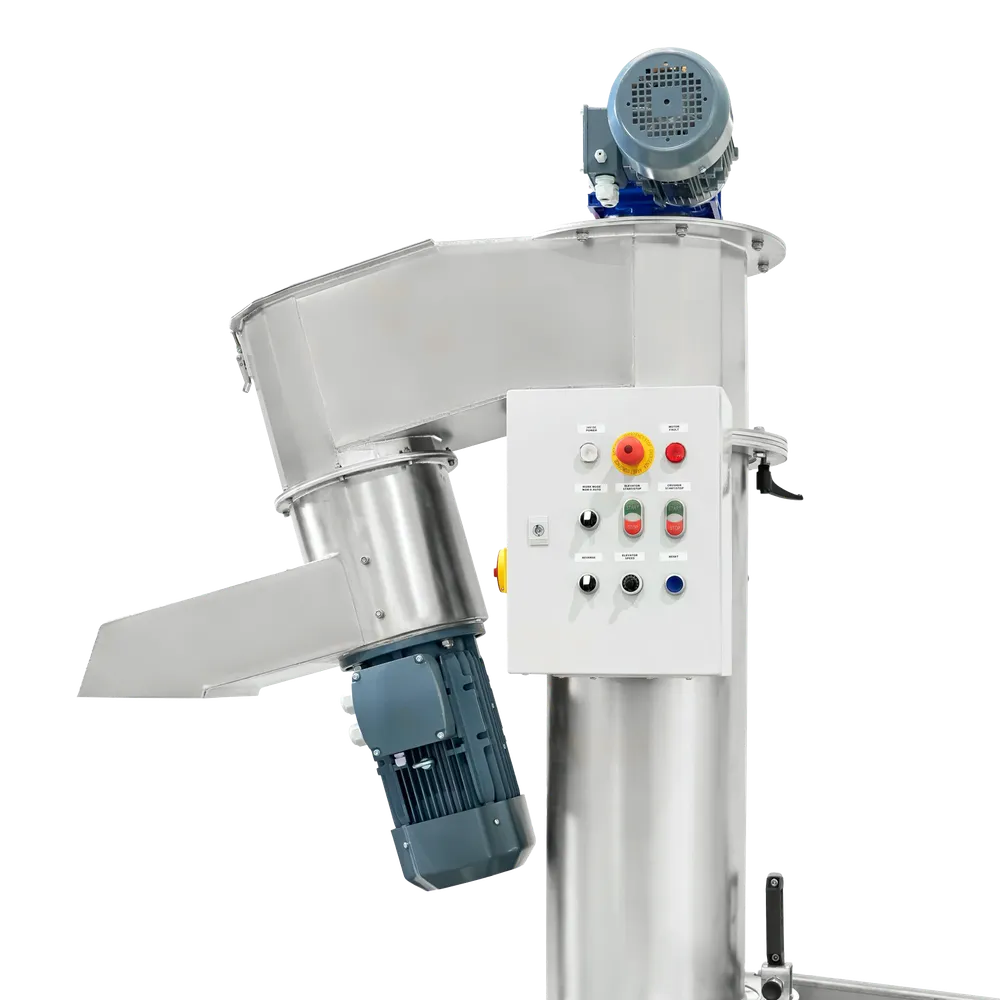 Skruebånd i rustfritt stål med kraftig motor, knapper for innstilling, start og funksjoner