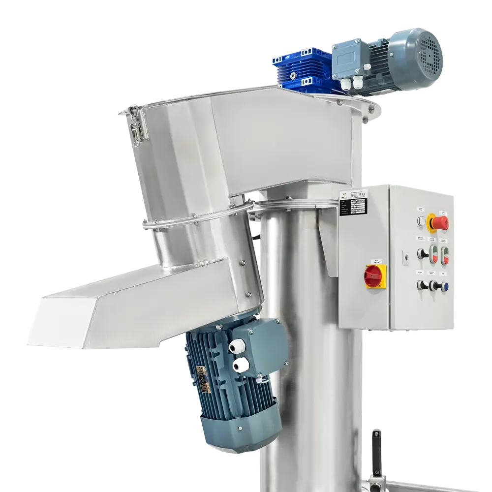 Skruebånd i rustfritt stål med kraftig motor, knapper for innstilling, start og funksjoner