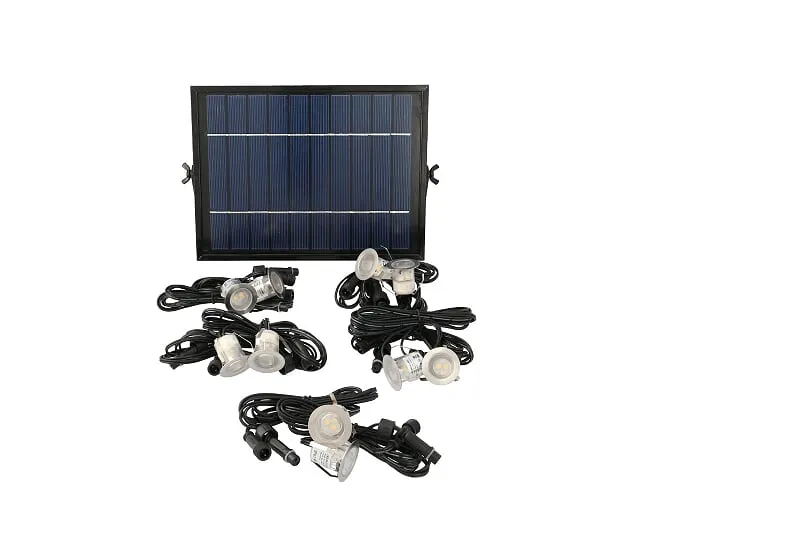 Decklights rostfritt stål/pvc 10-pack Solpanel