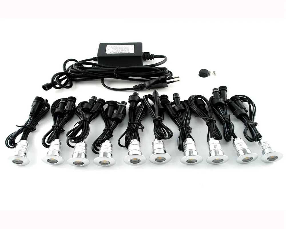 Decklights rund aluminium 10-pack inkl 8W transformator