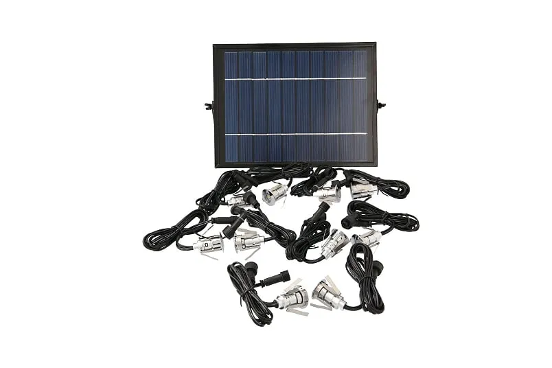 Decklights rund aluminium 10-pack Solpanel