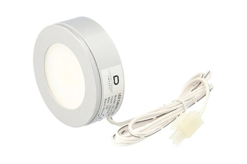 Skåp/Bänkbelysning 3W COB LED Puck Sken/Färgtemperatur:Varmvitt sken 2800-3200 Kelvin