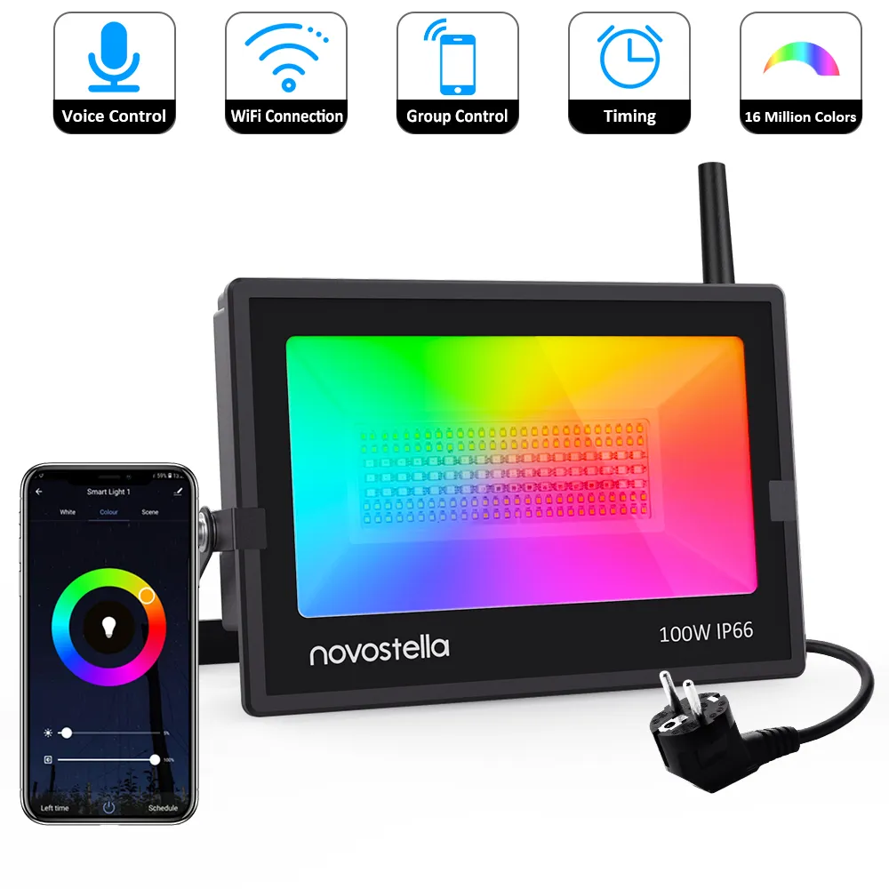 Strålkastare 100W RGBW Wi-Fi