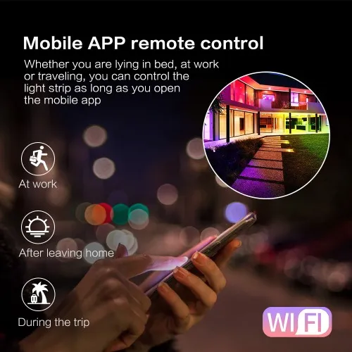 Ljuslist Wifi RGBW 2x5m 4,8w/m IP65 12v - 2