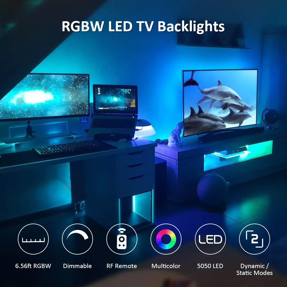 Ljuslister Gaming och TV RGBW USB